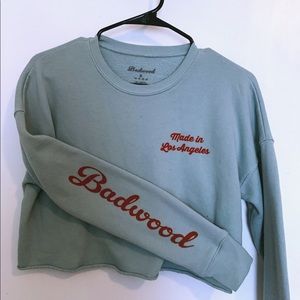 Badwood All Eyez On Me Crop Crewneck Blue Small